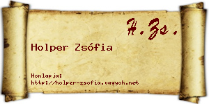 Holper Zsófia névjegykártya